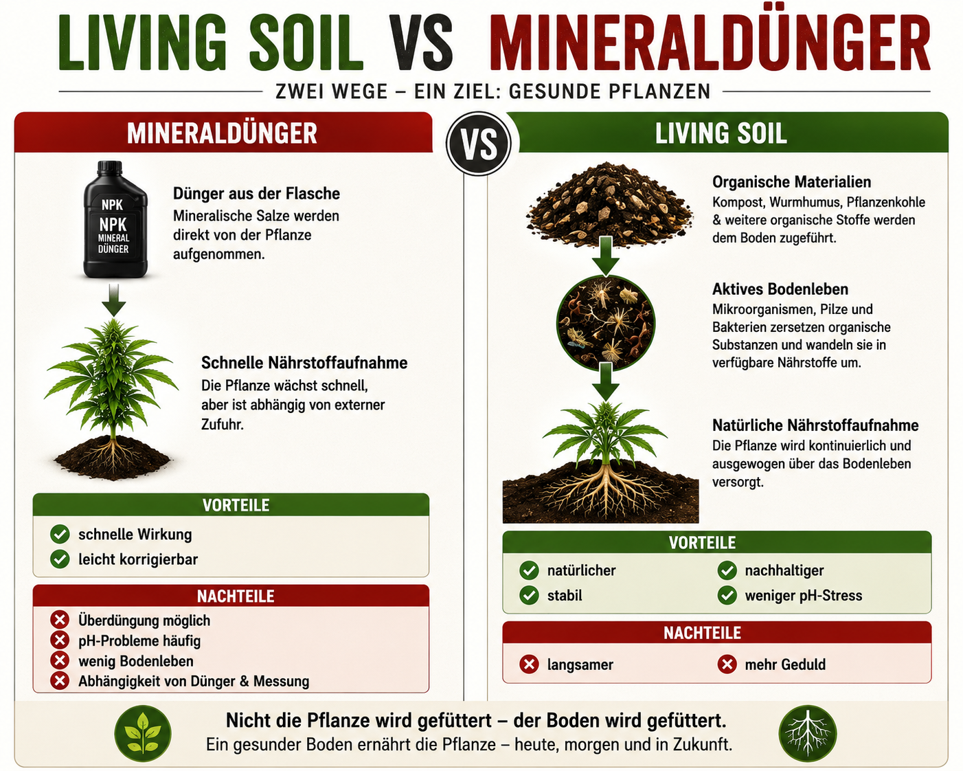 Living Soil vs Mineraldünger