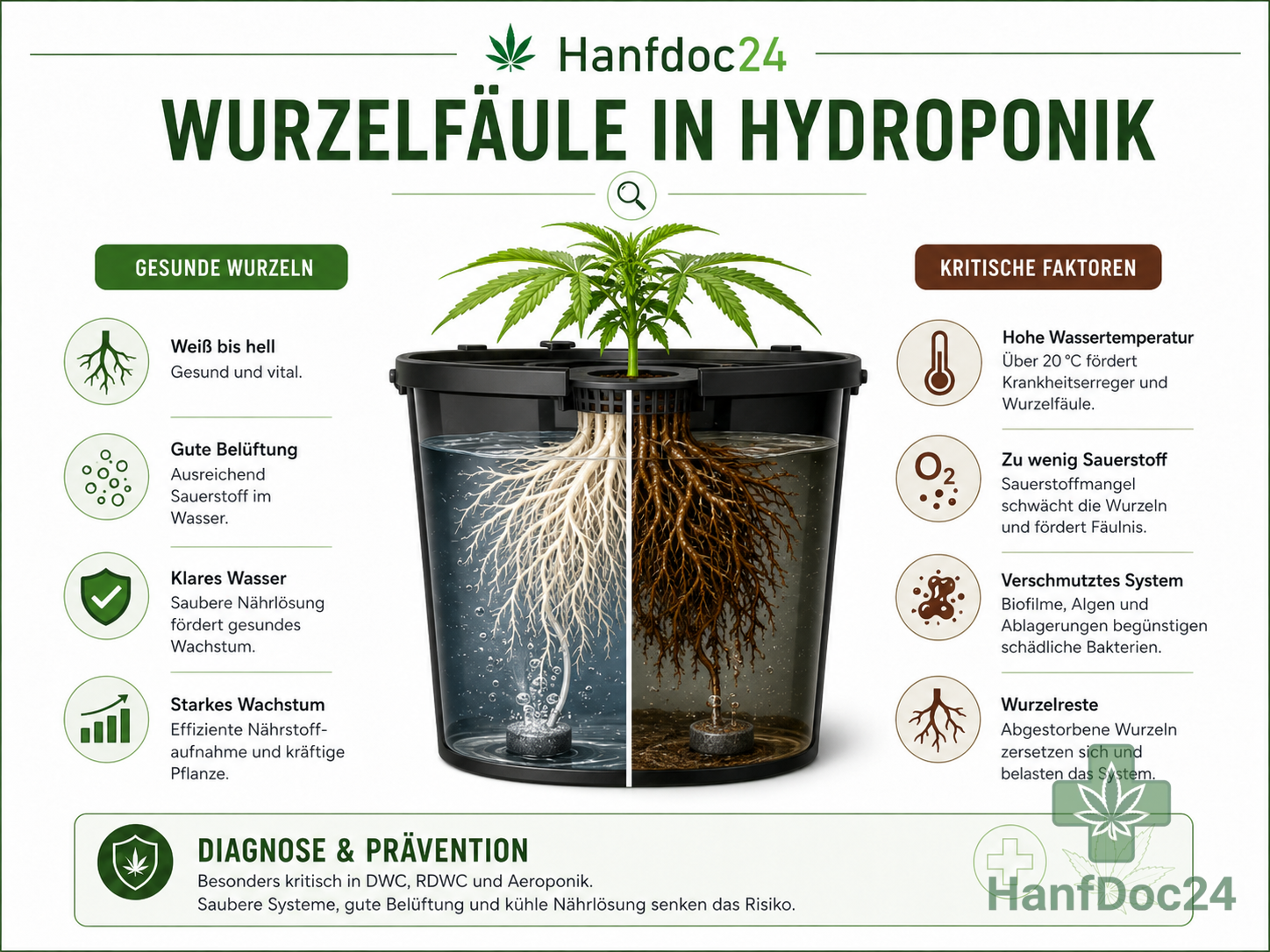 Wurzelfäule in Hydroponic