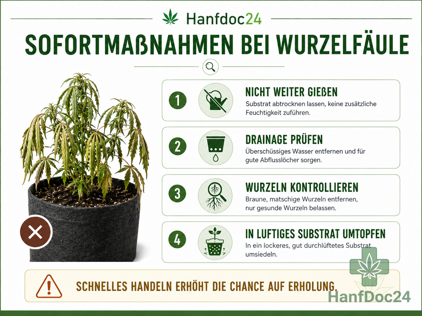 Sofortmaßnahmen bei Wurzelfäule
